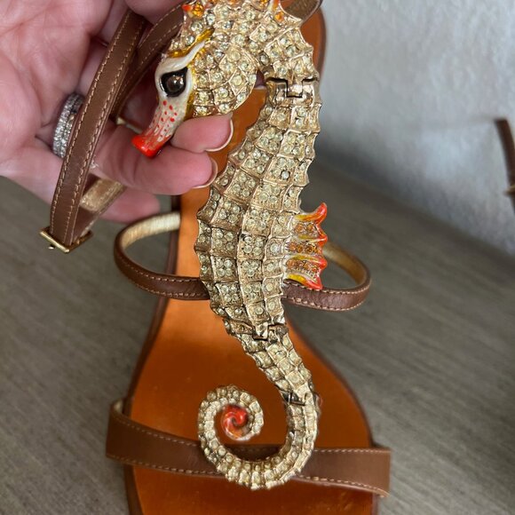 Giuseppe Zanotti Seahorse Crystal Sandal- Heel - Picture 1 of 14